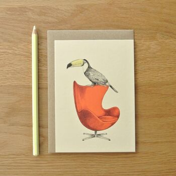 Carte postale Toucan + enveloppe 2