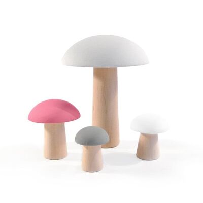 Button Mushrooms Pink/Grey