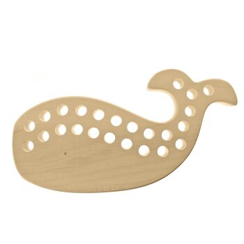 Baleine / Jouet de laçage en bois d’érable
 / Maple lacing toy. Whale 1