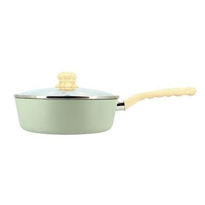 Sauteuse celadon 24cm en aluminium induction avec couvercle en verre