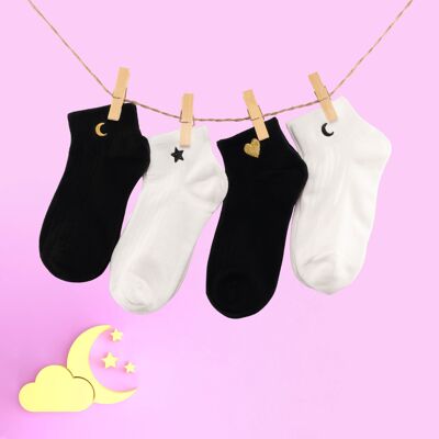 Stern-und-Mond-Socken-Box (Pack x4)