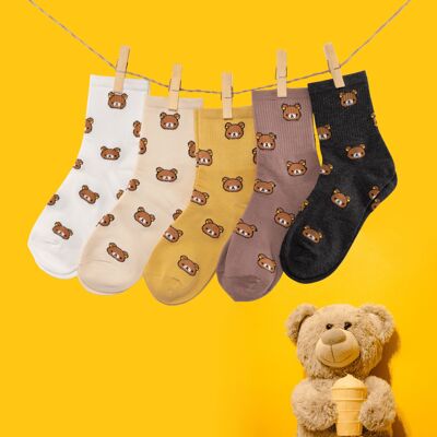 Scatola di calzini alti Teddy Bear (confezione x5)