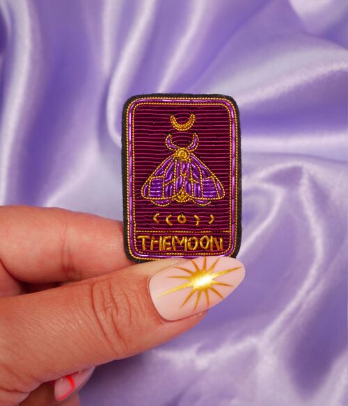 Broche Tarot Magic fait main broderie cannetille - Mystic Witch