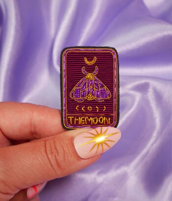 Broche Tarot Magic fait main broderie cannetille - Mystic Witch 1