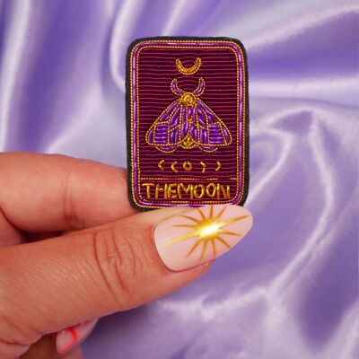Handmade Tarot Magic brooch with cannetille embroidery - Mystic Witch