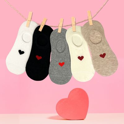 Red Heart Invisible Cotton Socks Box (set x5)
