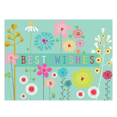 TW505 Mini tarjeta floral de mejores deseos