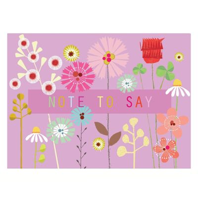 TW507 Mini tarjeta floral con nota para decir