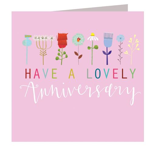 FL32 Floral Lovely Anniversary Card