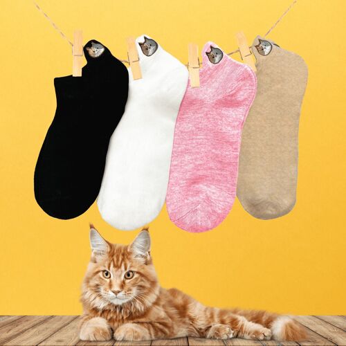 Coffret Chaussettes Languette Chaton (lot x4)