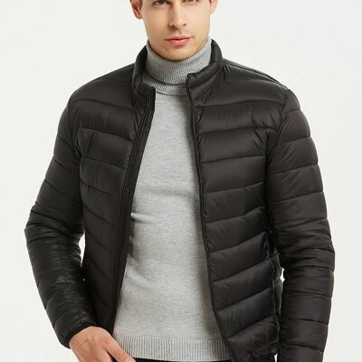 Padded jacket with high collar BLACK