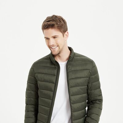 DARK GREEN high neck padded jacket