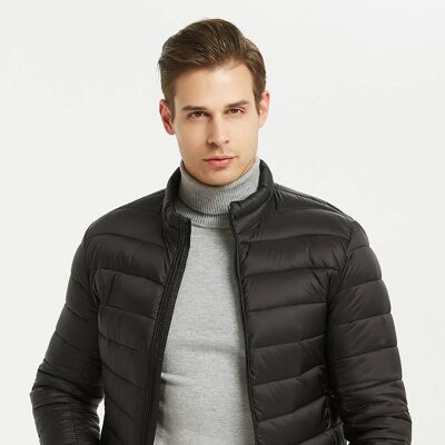 Large size stand-up collar jacket NOIR