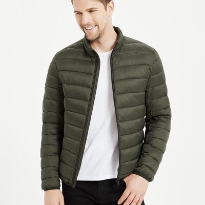 Padded jacket with high collar large sizes DARK GREEN