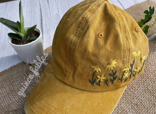 Daisy Garden Embroidered Baseball Cap