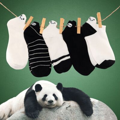 Coffret Chaussettes Languette Panda (Lot x5)