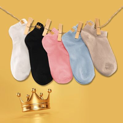Scatola di calzini con linguetta da principessa (confezione da 5)