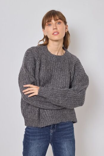 Pull uni en maille - F2352 16