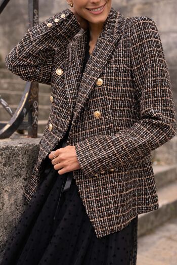 Veste blazer croisée en tweed - V2321R 4