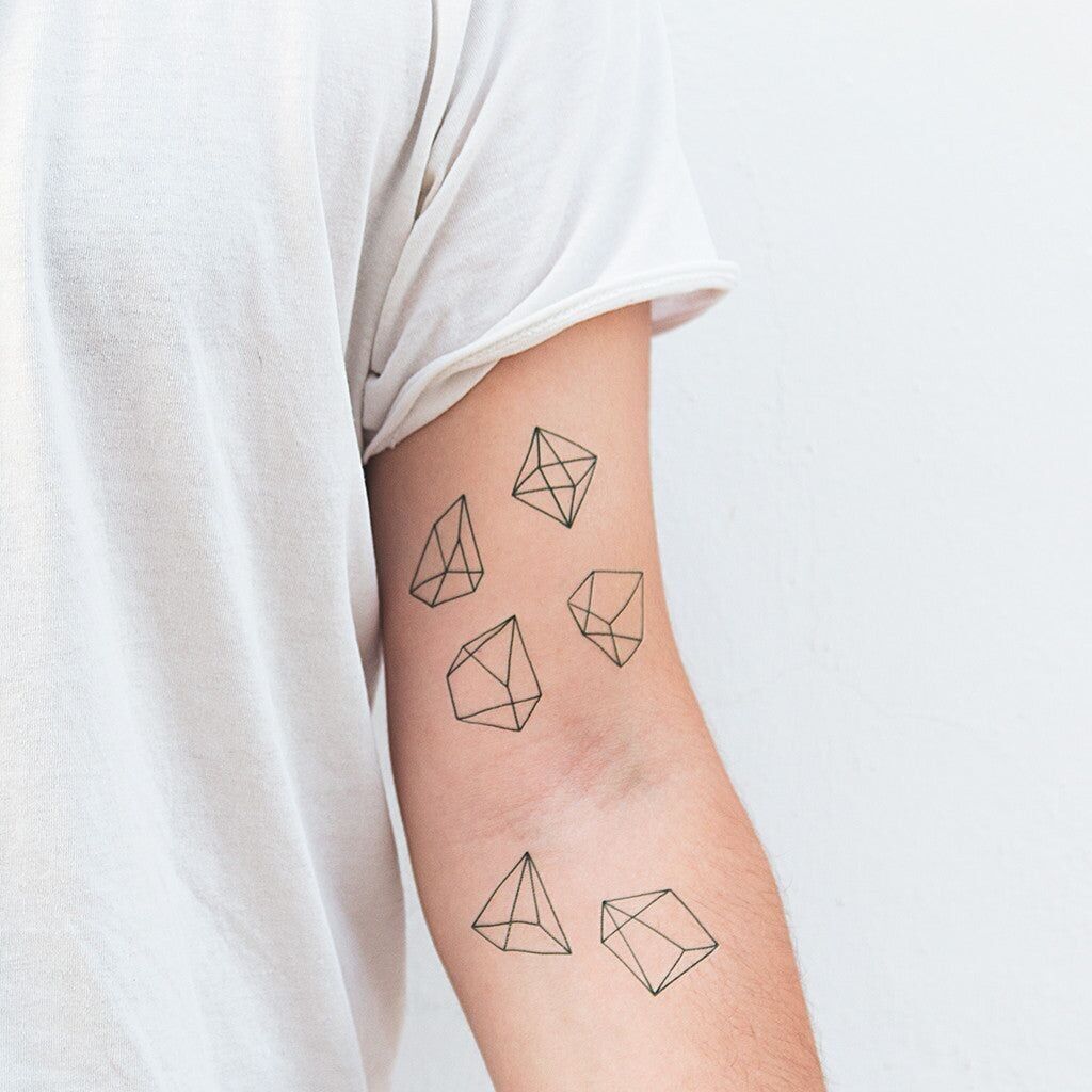 Minimalistic Triangle Abstract Shapes Tattoo Design – Tattoos Wizard Designs
