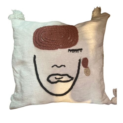 Line Art Artful Face Weave Pillows