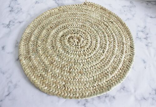 Round woven moroccan placemat or large trivet