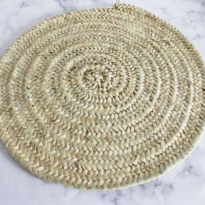 Round woven moroccan placemat or large trivet