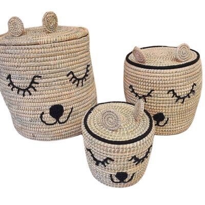 set of 3 cute customizable bohemian style storage basket