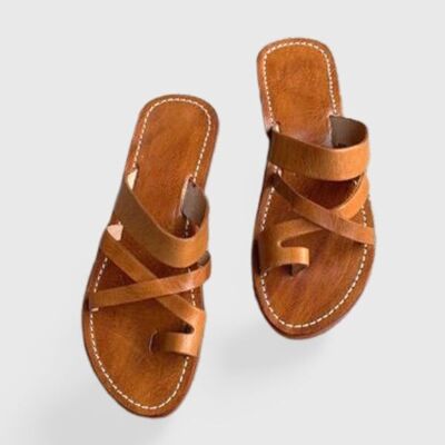 Stripes leather Sandal