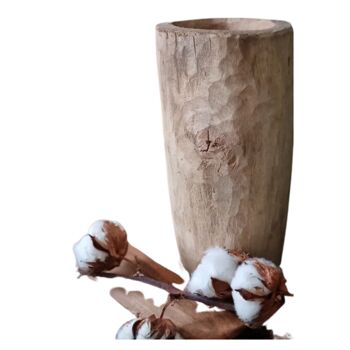 Vase en bois sculpté à la main en noyer 3