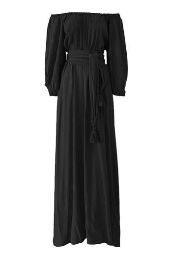 Robe longue à épaules dénudées Dahlia Noir 3