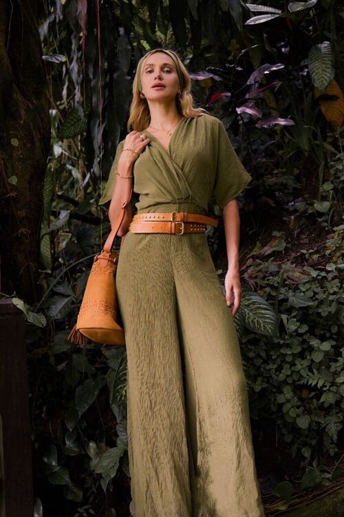 Jasmine Multiway Jumpsuit Olive with Obi Belt