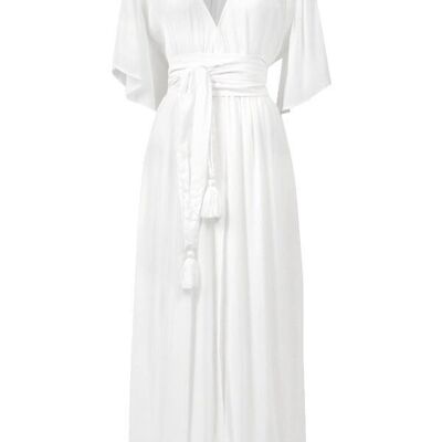 Ani V-Neck Maxi Dress Off White