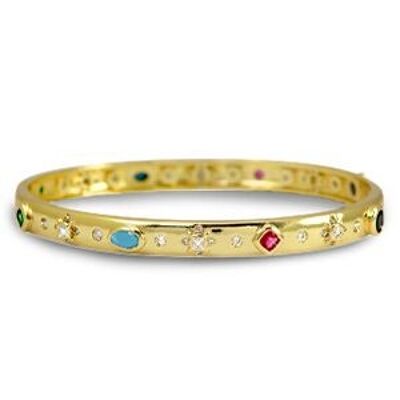 Pulsera Brazalete Oro Rhinestone