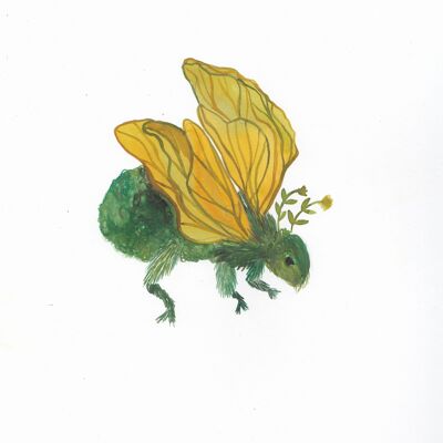 Moss Bee A4 Print