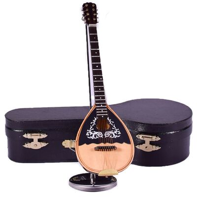 Mini Wooden Bouzouki Miniature with Stand and Case 20cm