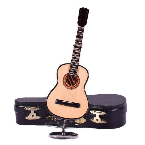 Mini Wooden Classic Guitar Miniature with Stand and Case 20cm