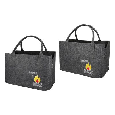 Sac en feutre trié pour bois de chauffage
