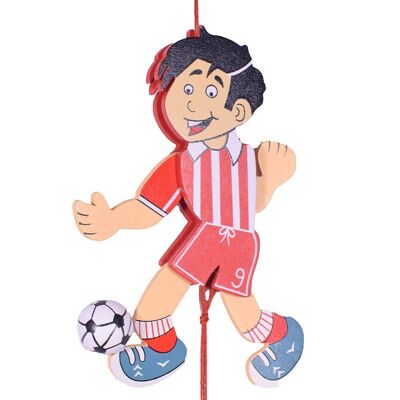 Wooden Marionette Puppet Jumping Jack Doll Football Player