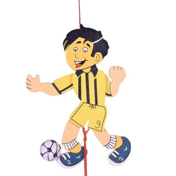 Marionnette en bois, poupée Jumping Jack, joueur de Football 2