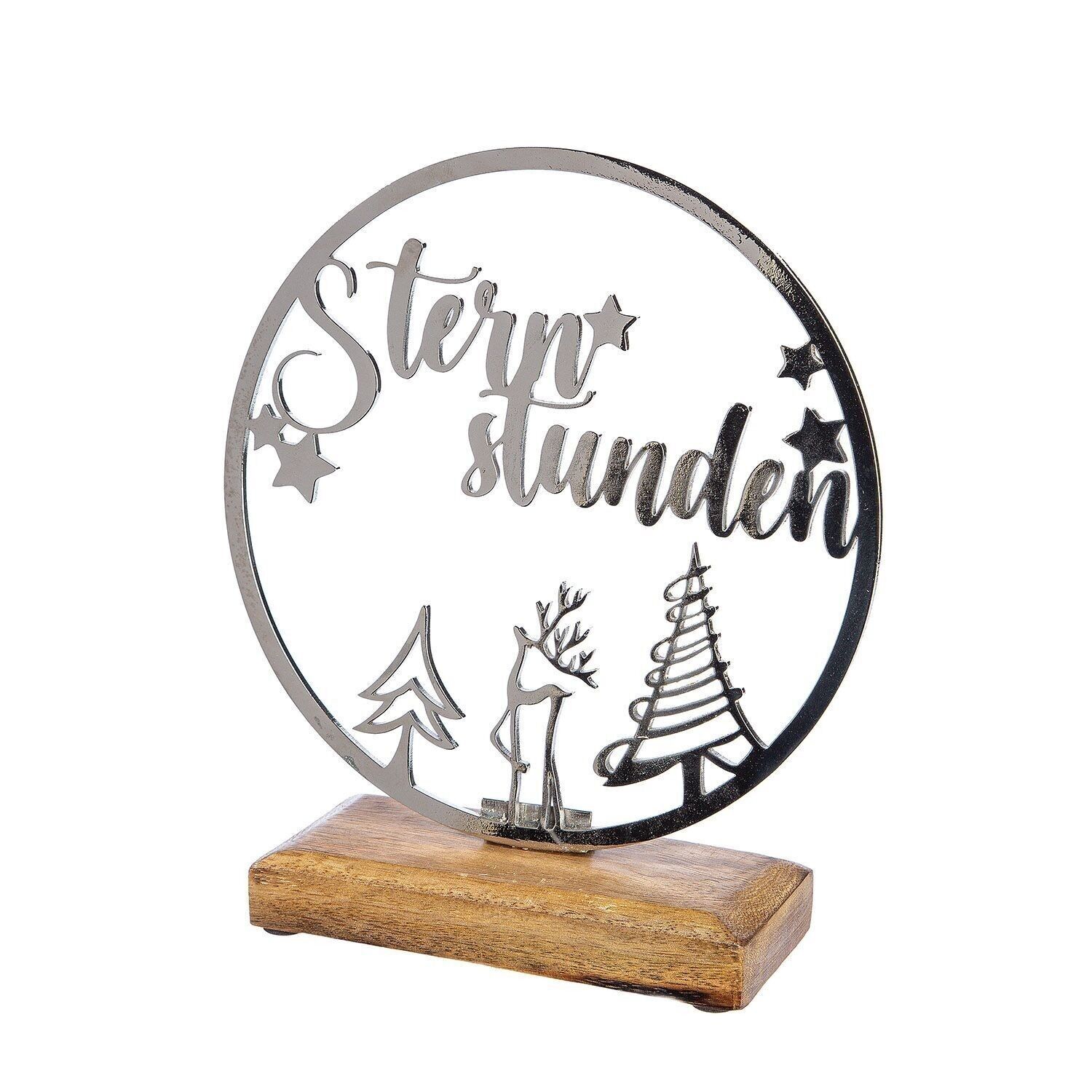 Scritta in alluminio "Sternstunden" in un cerchio