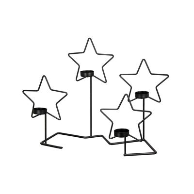 Candelabro de Adviento de aluminio "4 estrellas"