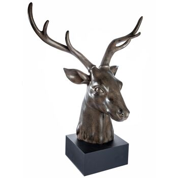 Poly Sculpture "Tête de Cerf" sur Socle 1