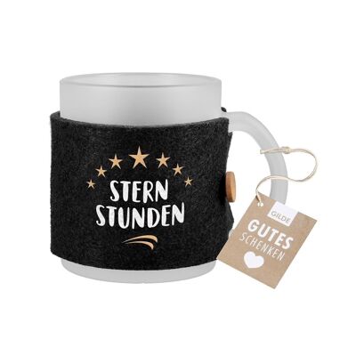 Glass cup "Sternstunden" satined