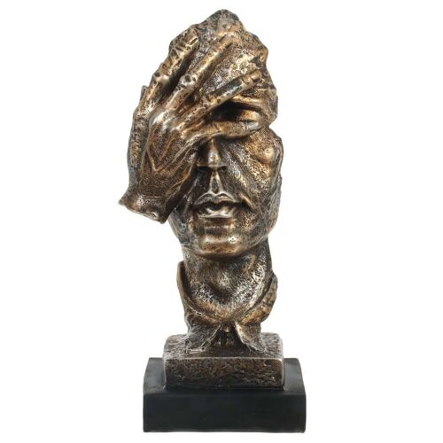 Resin Decorative Man with Hand on Face