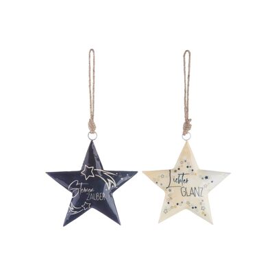 Appendino in metallo "Shine of Lights/Magic Stars" blu/bianco assortiti 16 cm