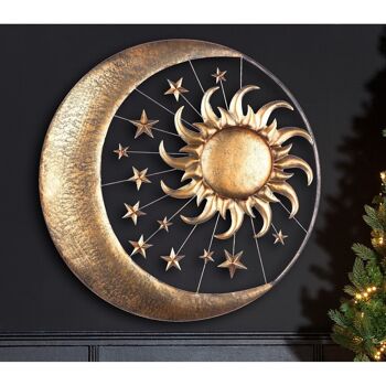 Relief mural en métal "Soleil, Lune et Etoiles" 2