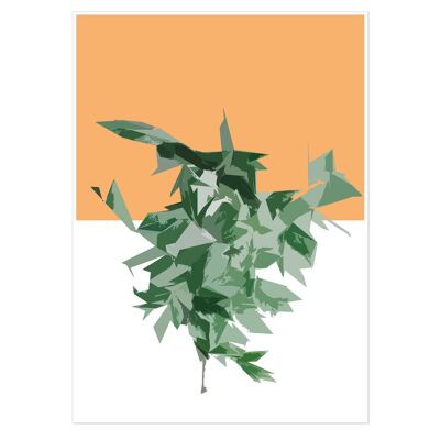 Green White Orange Art Print 50x70cm