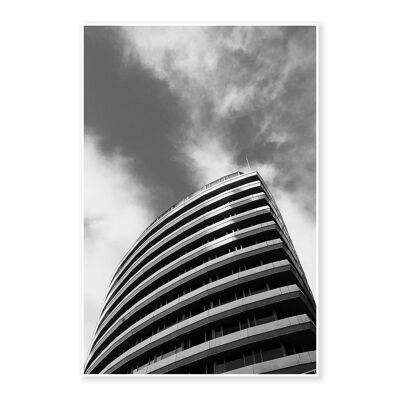 Grey Curves Architecture Art Print 50x70cm