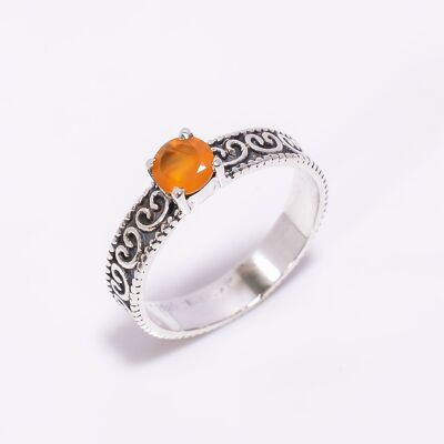 Natural 925 Oxidised Sterling Silver Citrine Handmade ring
